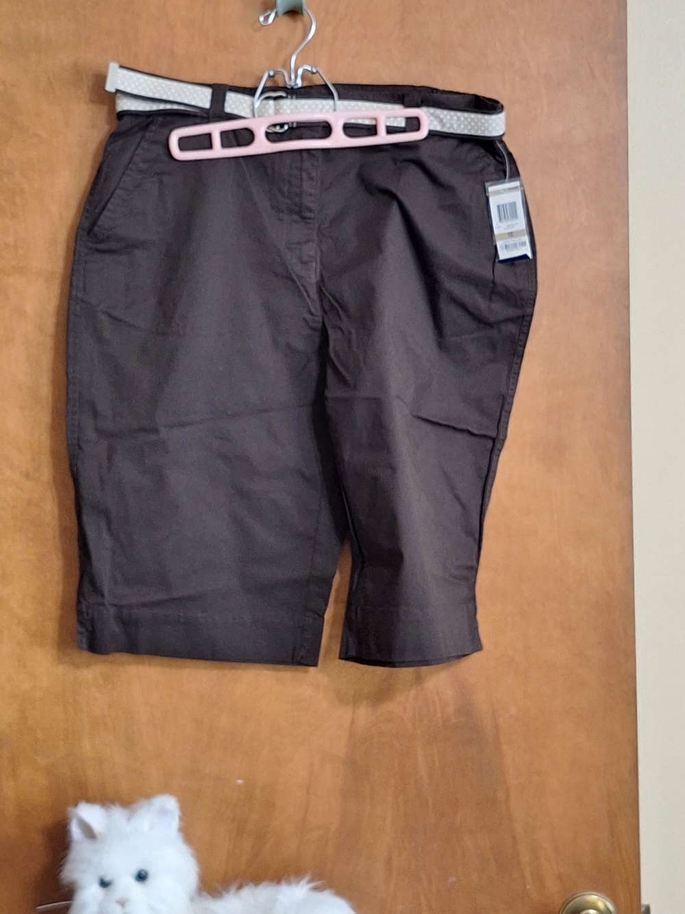 Karen Scott Brown Bermuda Shorts with Front Pockets